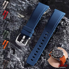 Curved End FKM Rubber Watch Strap 20mm 21mm 22mm Military Sport Band