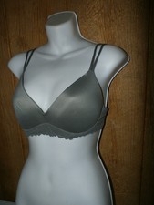 AERIE Women  s Real Sunnie Wireless Lace Padded Bra Gray Size 34C