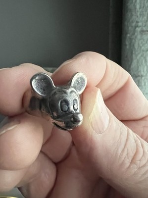 Vintage Walt Disney Productions 3D Mickey Mouse Sterling Silver Ring Sz 7