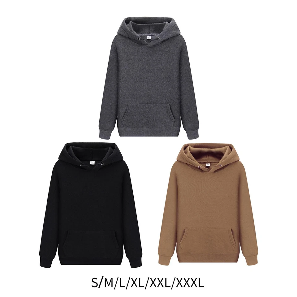 Pull À Capuche Plain Sports À Manches Longues Décontracté Doux Basique - Photo 1/1
