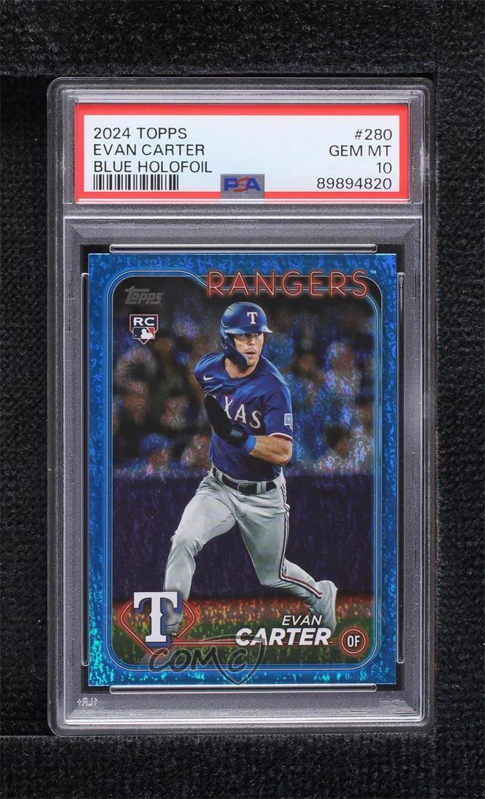 2024 Topps Series 1 Blue Holofoil 235/999 Evan Carter #280 PSA 10 GEM MT ff8