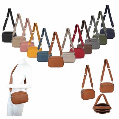 DAMEN TASCHE CROSSBODY BAG HÜFT BRUST Umhängetasche leder optik Schultertasche 