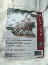 Dimensions Plastic Canvas Ornament Kit 4.25"X3.25"-Sleigh 14 Count -70-08914