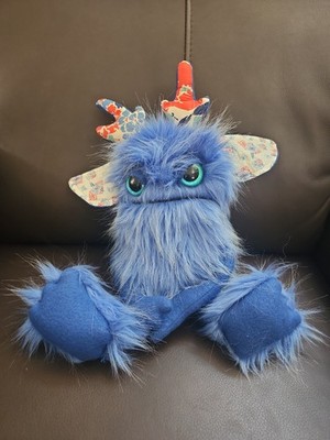 Hand Made Monster Pink Sprinkles Plush Fluffy Toy Art Doll Red White Blue 