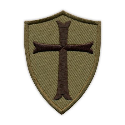 Patchion Knights Templar Shield - Subdued - Embroidered Badge Patch