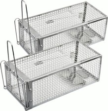 2 Pack Medium Humane Live Mouse Trap Cage Rat Rodent Catcher Attic Shed Basement