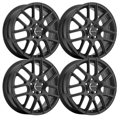 (Set-4) Vision 426H Cross 15x6.5 4x4.5 4x114.3 38mm Matte Black Wheels 15 inch