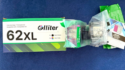 Glliter 62XL Tintenpatronen Set 2er Pack: 1x Schwarz & 1x 3-farbig