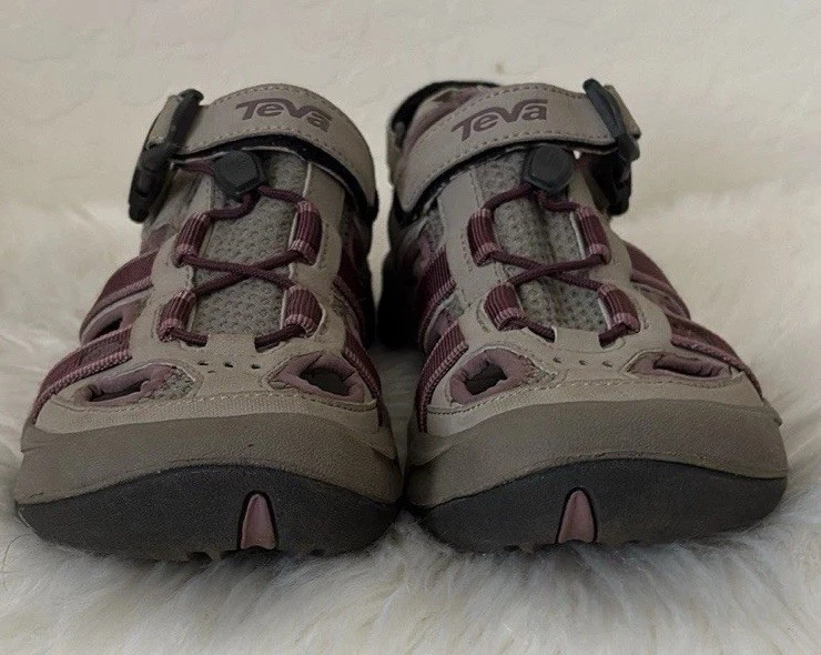   Zapatos Teva Omnium Drift Púrpura Goma Exterior Agua Niños Talla 11 C Usados en Excelente Condición Foto 3 de 4