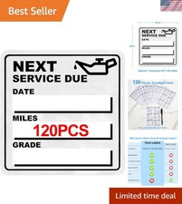 120 Clear Static Cling Oil Change Stickers for Timely Vehicle Maintenance