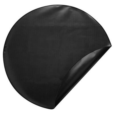 59'' Round Fire Pit Mat, Silicone Under Grill Mat for Outdoor BBQ, Black