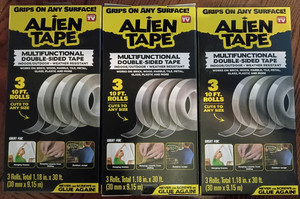 Alien Tape Double Sided Heavy Duty Mounting Tape 3 Rolls 3 Boxes =9 rolls total