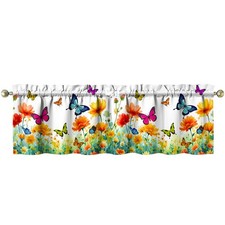 Butterfly Kitchen Valances Curtain for Small Window Drapes for Over Sink Idea...
