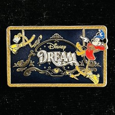 DCL Dream Ship Sorcerer Mickey Broom Painters Stern Logo Disney Cruise Line Pin