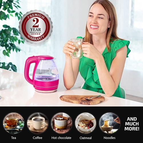 Electric Kettle, 1.5L Borosilicate Glass Countertop Water Heater and Boiler for - Picture 9 of 9