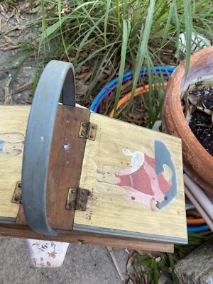 Vintage 1980s Storage Wooden Box. “ Shabby Chic” Rustic FarmHouse