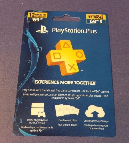 Sony PLAYSTATION PLUS CARD PS Plus [12 MESE/1 ANNO] (PS3 PS4 PS VITA) NUOVO  | eBay