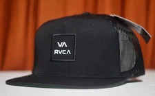 New Rvca VA All The Way Black Trucker Mesh MID FIT Mens Snapback Hat RHTRVC-69