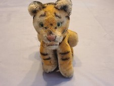 Vintage 1959 Steiff Bengal Tiger sitting Open Mouth Mohair Plush