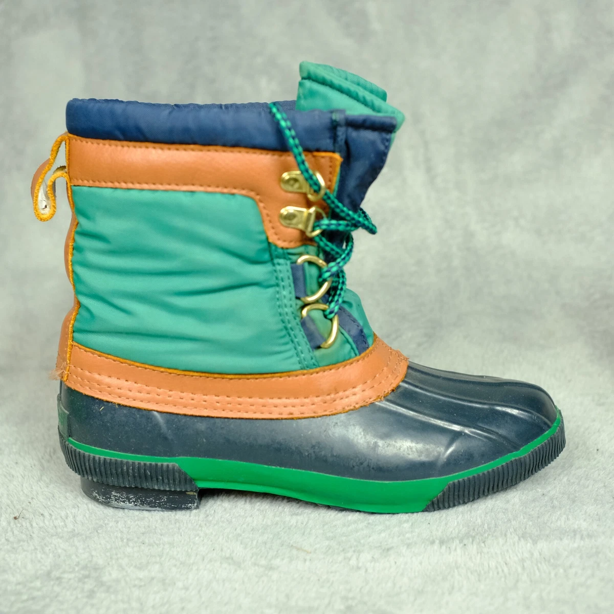 VINTAGE Sport Treds Womens Duck Boots 6 Green Brown Waterproof