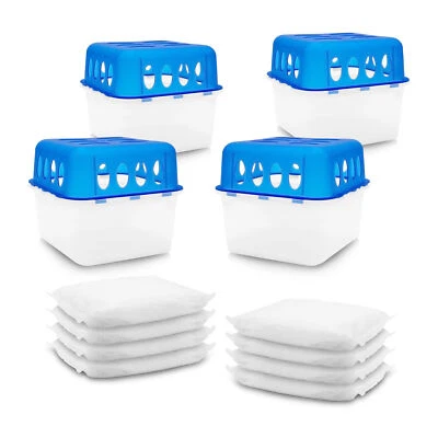 SPETEBO 4 uds deshumidificador de habitación caja de gránulos + 8 bolsas de recarga - secador deshumidificador