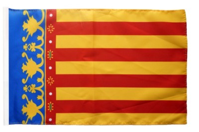 Spanien Valencia Banner valencianische Fahnen Flaggen 30x45cm