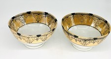 Unusual Japan Gold  Luster Ware Antique Rice Bowls personalized From Grandma