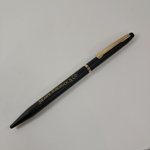 Vintage Sears Roebuck & Co Pen ball point Centennial matte black gold logo rare
