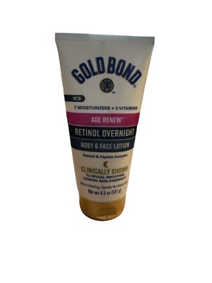 GOLD BOND Age Renew Retinol Complex Overnight Body & Face Lotion 4.3 Ounces New