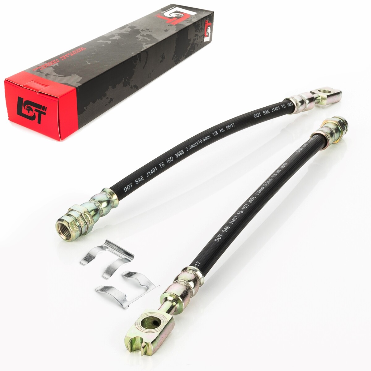 2x Brake Line Rear + Holding Clip for VW Touran Scirocco 265mm