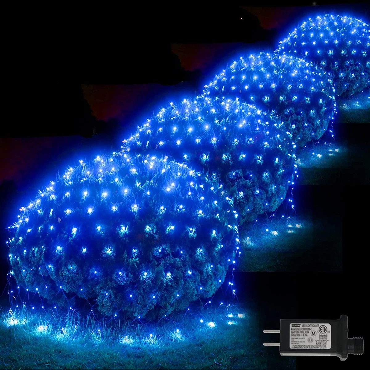 Blue Net Lights 360 LED Christmas Net Lights Outdoor 21Ft X 5Ft Large Net Mesh