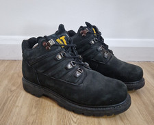 CAT Black Work Boots UK 8 Walking Machines Heavyweight Leather Upper Safety