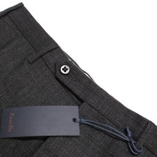 Zanella NWT Dress Pants Size 32 US Curtis In Gray Melange Wool Blend
