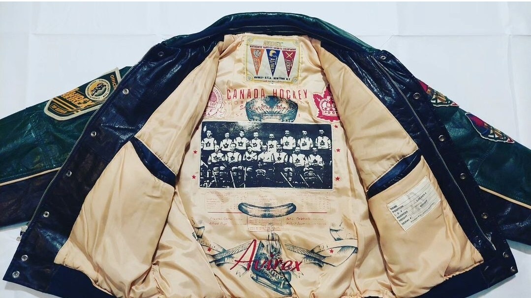 Rare ACD Avirex Canadian Leather Varsity jacket 90s NYC Raekwon