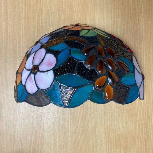 Tiffany Style Multicolor Wall Light Sconce 12" Uplighter Shade Stained Glass E27 - Picture 42 of 54