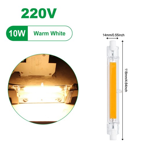 LED R7s 78mm 118mm 189mm Tubo de vidrio Bombilla COB Sustitución Lámpara halógena Regulable - Imagen 32 de 39