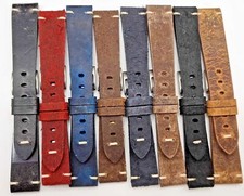 Made in Italy genuine leather strap aged effect 20/16 22/18 vintage style