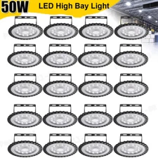 20 Pack 50W UFO Led High Bay Light Factory Warehouse Commercial Led Shop Lights