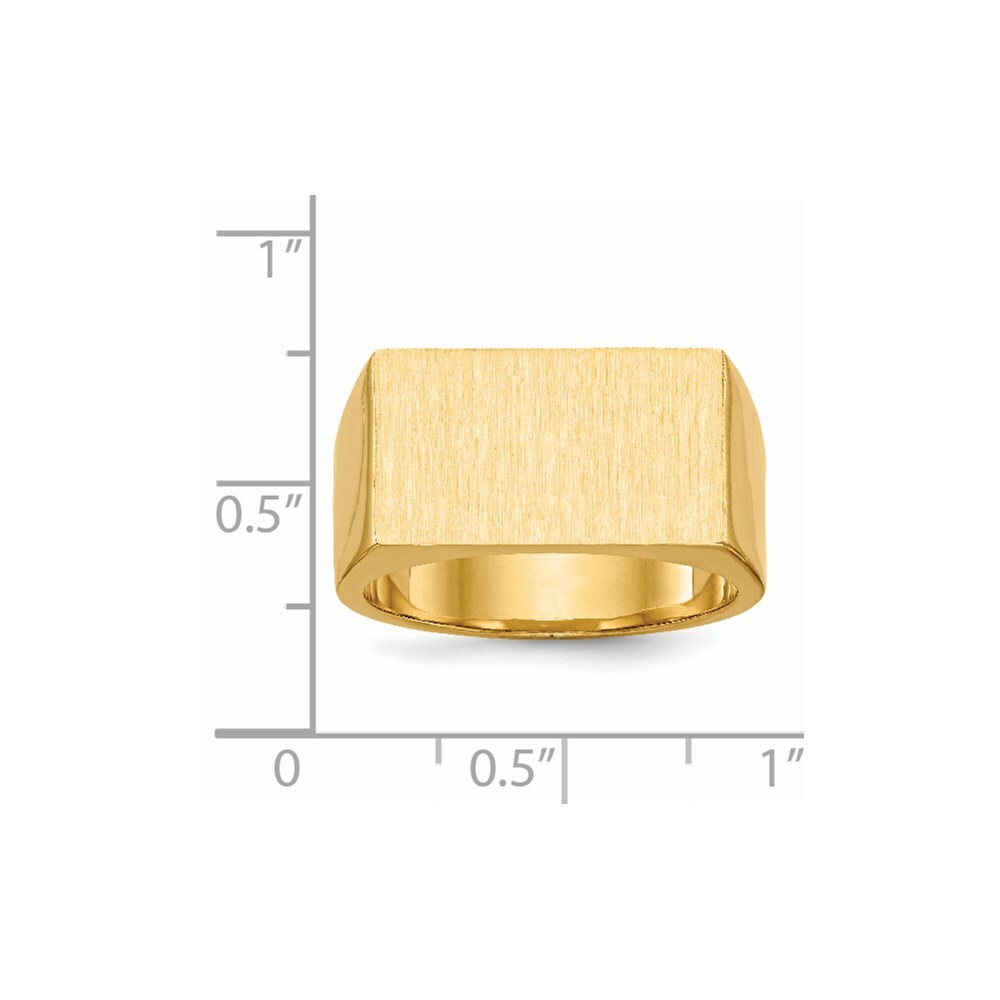 Real 14kt Yellow Gold 10.5x18.0mm Closed Back Men's Signet Ring S