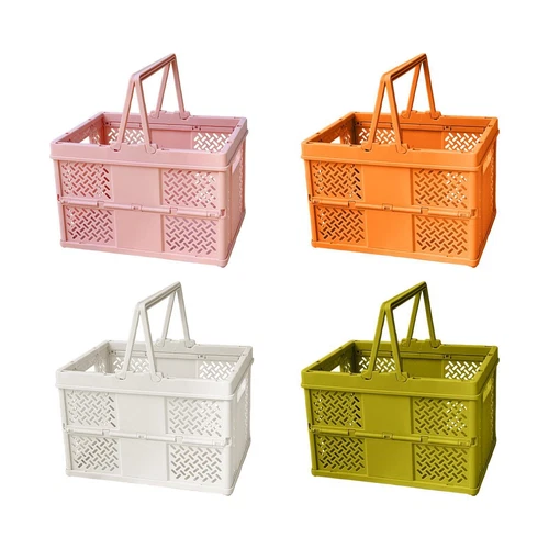Foldable Picnic Basket Shopping Basket Large Capacity Reusable Rectangular
