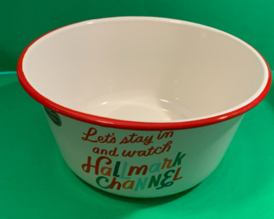 HALLMARK CHANNEL POPCORN BOWL - Let's Stay in and Watch - 11'' x 5.5'' - NEW