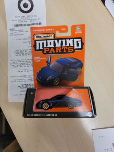 **MATCHBOX 2024 MOVING PARTS** With Receipt - 2020 PORSCHE 911 CARRERA 4S BLUE  - Picture 1 of 2