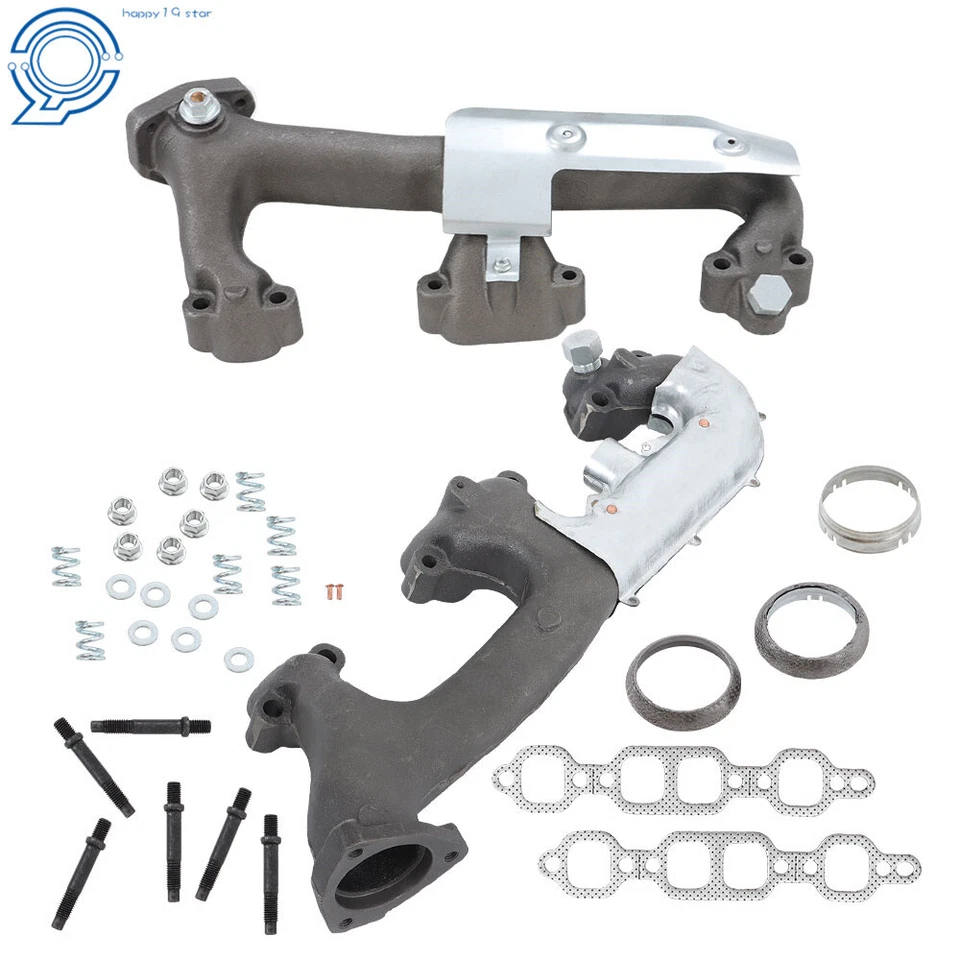 Pair of Exhaust Manifold W/ Heat Shield For 1988-1995 Chevrolet GMC C1500 K1500 - Image 2 of 4