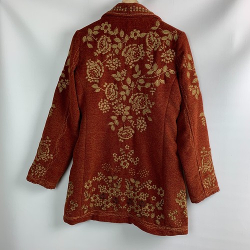Paparazzi Jacket Brick Multi Collared Embroidered Floral Buttons Lined Size L - Picture 2 of 11