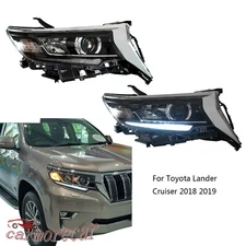 Head Lamps R+L LED Headlights For 2018-UP Toyota Land Cruiser Prado Kakadu 5.7L