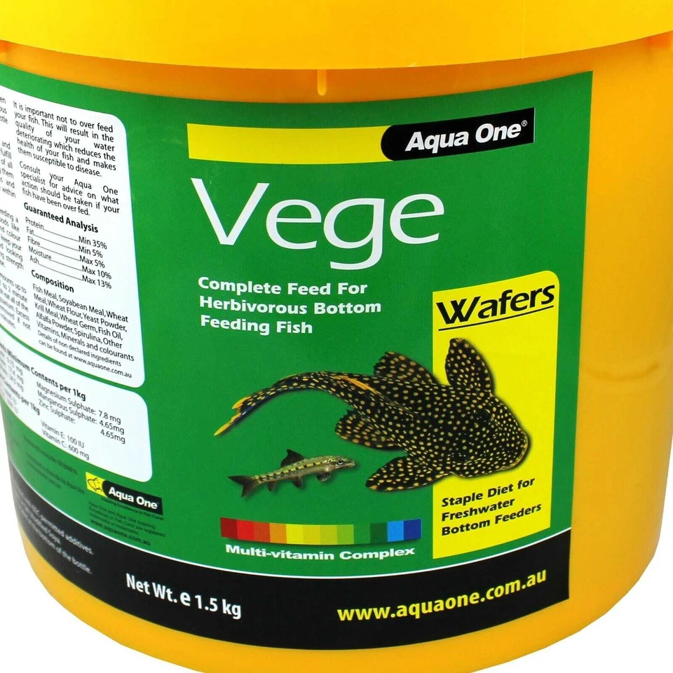 Aqua One Vege Wafer Wafers 1.5kg Bulk Fish Food Catfish Algae Disc Spirulina - image 4 of 4