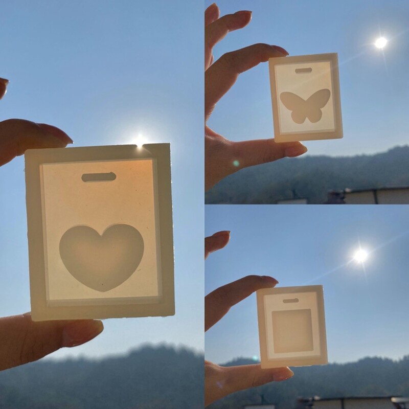 Silicone Resin Molds Retangular Heart Shape Casting Mold Pendant Jewellery Mold