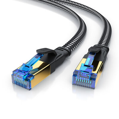 Primewire Flachband CAT.8 Netzwerkkabel 40 Gbit/s Gigabit Ethernet LAN 1,0 m