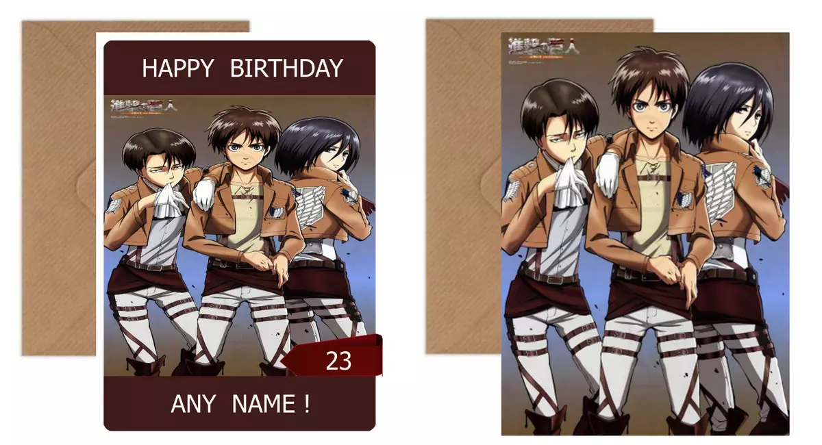 Attack of the Titans Anime Personalised Birthday Card-Photo Print or Poster