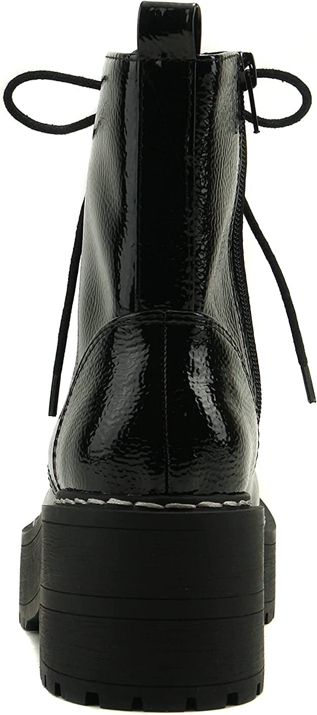 Soda FLING Women Chunky Lug Sole Lace up Fashion Combat Boot w/Side